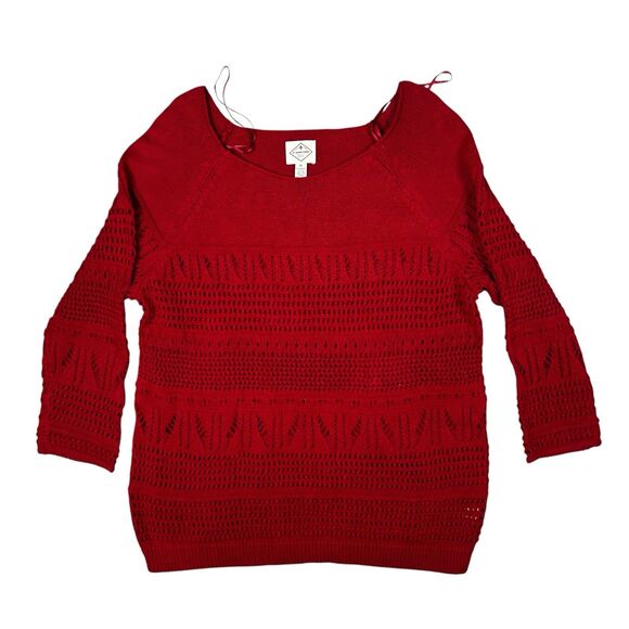 St. John’s Bay Women’s Ladybug Red Cable- Knit Sweater‎ Size XL Cotton Blend NWT - Picture 2 of 8